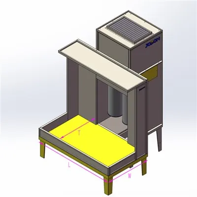 Cabina di verniciatura a polvere di tipo aperto a bassa rumorosità