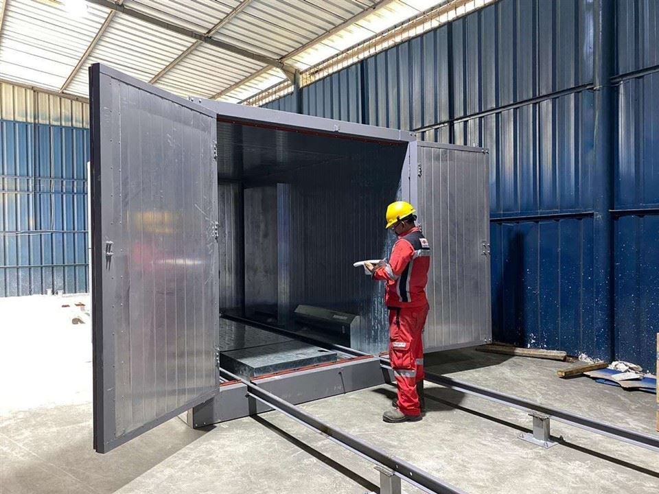Custom Diesel Heating Curing Oven For Powder Coating Line, Hot Air Circulation Industrial Powder Curing Oven With Diesel Burner suppliers